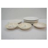 7ct Salad Plates; Vintage ironstone plates and berry bowls
