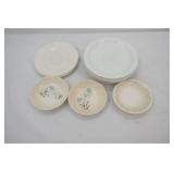 7ct Salad Plates; Vintage ironstone plates and berry bowls