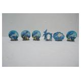6ct 3D Decorative Resin Dolphin Plate Figurines