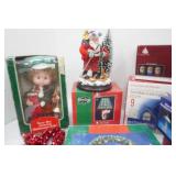 Holiday Decor. New & Used. Animated Santa, LED Solar Powered Globe Path Lights, Snowflake Icicle Lights, Wreath and More