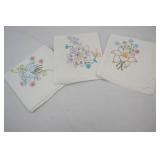 Embroidered Flour Sack Dish Towels. New Condition. 3ct