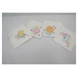 Embroidered Flour Sack Dish Towels. New Condition. 4ct