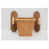 Wooden Waste Basket and Wooden Wall Sconces