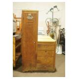 Vintage Locker Cabinet with 4 drawers & countertop 34"x 19"x 5