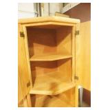 Solid Oak Lighted Headboard with Cabinets, and Mirrors. 111" wide by 5