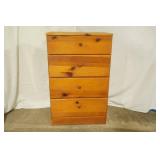 4 Drawer Wood Dresser 21"x 13"x 33.5"