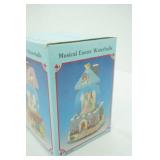 Vintage Easter Music Box Egg Figurine, Vintage Lighted Fall Village House and Figurines