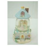 Vintage Easter Music Box Egg Figurine, Vintage Lighted Fall Village House and Figurines