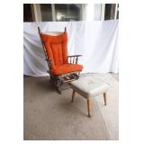 Vintage Glider Rocker & Foot Stool