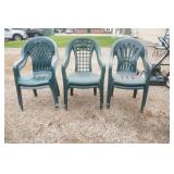 6ct Dark Green Poly Patio Chairs