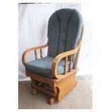 Glider Rocker. Blue Cushions