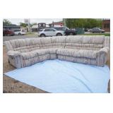 La-Z-Boy Sectional Recliner Couch. With 1 recliner, 1 drawer, 1 fold down table, and  Hide-a-bed.