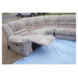 La-Z-Boy Sectional Recliner Couch. With 1 recliner, 1 drawer, 1 fold down table, and  Hide-a-bed.