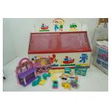 Storybook Kids Toy Storage Box and Bookshelf w/Chalkboard