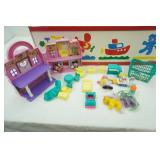 Storybook Kids Toy Storage Box and Bookshelf w/Chalkboard