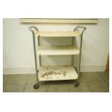 Vintage 3-tier metal rolling cart
