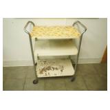 Vintage 3-tier metal rolling cart