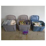 3 bins of assorted house wares. As shown. Entry bench setee. As shown. CASH ON SITE ONLY. PICKUP IS TUESDAY MAY 26TH FROM 11 AM TO 4 PM ONLY. THERE IS NO OTHER OPPORTUNITY TO PICK UP YOUR ITEM THAN TH