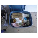 3 bins of assorted house wares. As shown. Entry bench setee. As shown. CASH ON SITE ONLY. PICKUP IS TUESDAY MAY 26TH FROM 11 AM TO 4 PM ONLY. THERE IS NO OTHER OPPORTUNITY TO PICK UP YOUR ITEM THAN TH