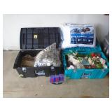 2 bins of bedding & decorations. As shown. Entry bench setee. As shown. CASH ON SITE ONLY. PICKUP IS TUESDAY MAY 26TH FROM 11 AM TO 4 PM ONLY. THERE IS NO OTHER OPPORTUNITY TO PICK UP YOUR ITEM THAN T