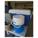 Cooler & bin. As shown. Entry bench setee. As shown. CASH ON SITE ONLY. PICKUP IS TUESDAY MAY 26TH FROM 11 AM TO 4 PM ONLY. THERE IS NO OTHER OPPORTUNITY TO PICK UP YOUR ITEM THAN THIS TIME & REGARDLE