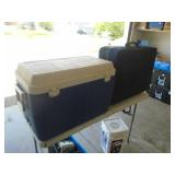 Cooler & bin. As shown. Entry bench setee. As shown. CASH ON SITE ONLY. PICKUP IS TUESDAY MAY 26TH FROM 11 AM TO 4 PM ONLY. THERE IS NO OTHER OPPORTUNITY TO PICK UP YOUR ITEM THAN THIS TIME & REGARDLE