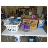 Laundry baskets & boxes of assorted. As shown. Entry bench setee. As shown. CASH ON SITE ONLY. PICKUP IS TUESDAY MAY 26TH FROM 11 AM TO 4 PM ONLY. THERE IS NO OTHER OPPORTUNITY TO PICK UP YOUR ITEM TH