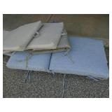 Patio furniture cushions. As shown. CASH ON SITE ONLY. PICKUP IS TUESDAY MAY 26TH FROM 11 AM TO 4 PM ONLY. THERE IS NO OTHER OPPORTUNITY TO PICK UP YOUR TIEM THAN THIS TIME & REGARDLESS WHAT THE SCHED