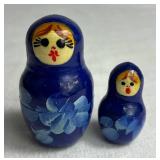 Yellow & Blue Floral Porcelain Décor plus Russian Nesting Dolls