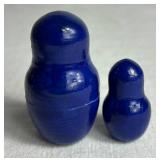 Yellow & Blue Floral Porcelain Décor plus Russian Nesting Dolls