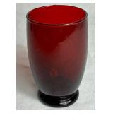Anchor Hocking Royal Ruby Footed Tumblers and Tea Cups - 5pcs