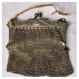 Antique German Silver Chainmail Mesh Small Purse