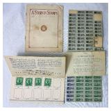 Vintage Stamps from War Rations, Defense Savings Bonds and A Story in Stamps Book