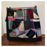 Vintage Scrapwork Quilt with Quilt Rack