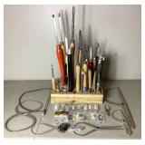 Lathe Collection - Wood Lathe and Turning & Measuring Tools, Chisels, Chisel Tips and Calipers