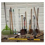 Large Bundle of Garden Tools, Hand Tools, and Pole Saw