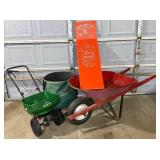 Garden/ Yard Care Bundle with Wheelbarrow, Scotts Spreader, Lawn Chute and Leaf Bag