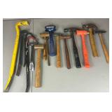 Assortment of Hammers and Pry Bars/Crowbars