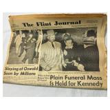 President Kennedy Assassination Newspapers from The Flint Journal