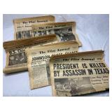 President Kennedy Assassination Newspapers from The Flint Journal