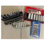 Wrench and Socket Bundle - Pittsburgh Combo Wrenches, Metric & Standard Thin Wrench Sets, with Deep Socket Sets