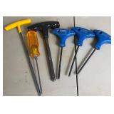 Hand Tool Lot of Hex Screwdrivers, Hex Wrenches, Pipe Wrench and Crescent Wrenches