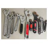 Hand Tool Lot of Hex Screwdrivers, Hex Wrenches, Pipe Wrench and Crescent Wrenches