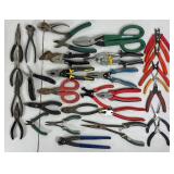 Collection of Pliers, Snips, Cutters, Crimping Pliers and More
