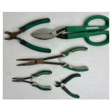 Collection of Pliers, Snips, Cutters, Crimping Pliers and More