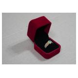 Gold Tone Ring with Light Blue Stone