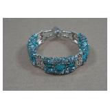 Silver Tone Bracelet with Turqiouse Stones