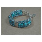 Silver Tone Bracelet with Turqiouse Stones