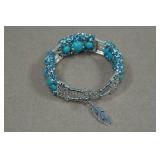 Silver Tone Bracelet with Turqiouse Stones