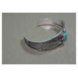 Silver Tone Bracelet with Turqiouse Stones